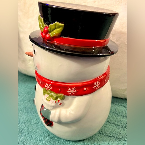 Hallmark Ceramic Christmas Snowman Cookie Jar - Picture 3 of 4